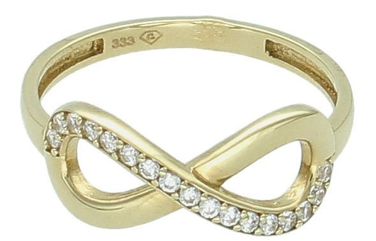 Pierścionek Znak nieskończoności z cyrkoniami  PI 5255 333  Wzór nieskończoności nadaje pierścionkowi nowoczesnego wyglądu.1.jpg